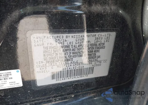 2017 Nissan Sentra Sv from USA, damaged, VIN 3N1AB7AP1HL638472